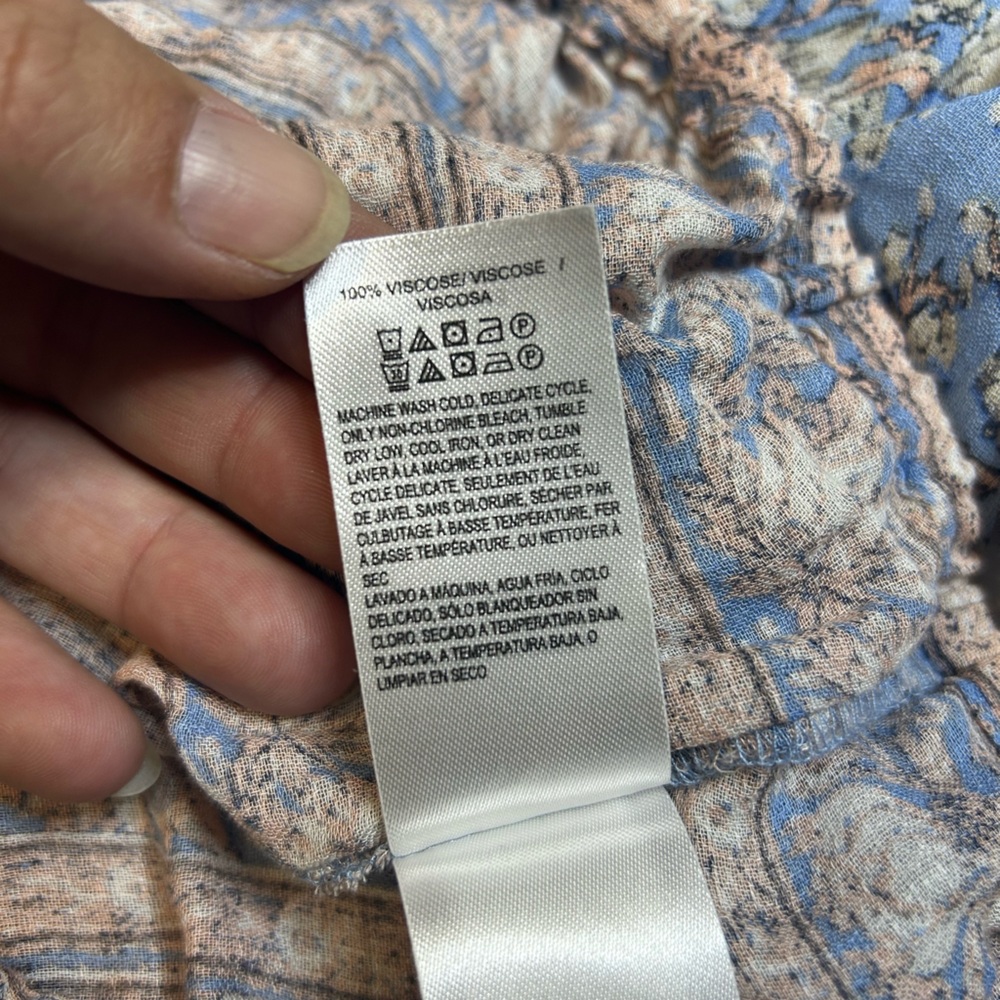 Lucky Brand Blue Floral Boho top. Womens Small - Picture 5 of 5